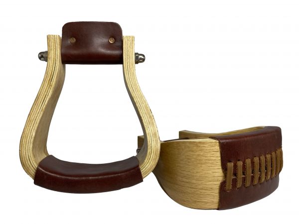 Showman White Ashwood Wooden stirrups